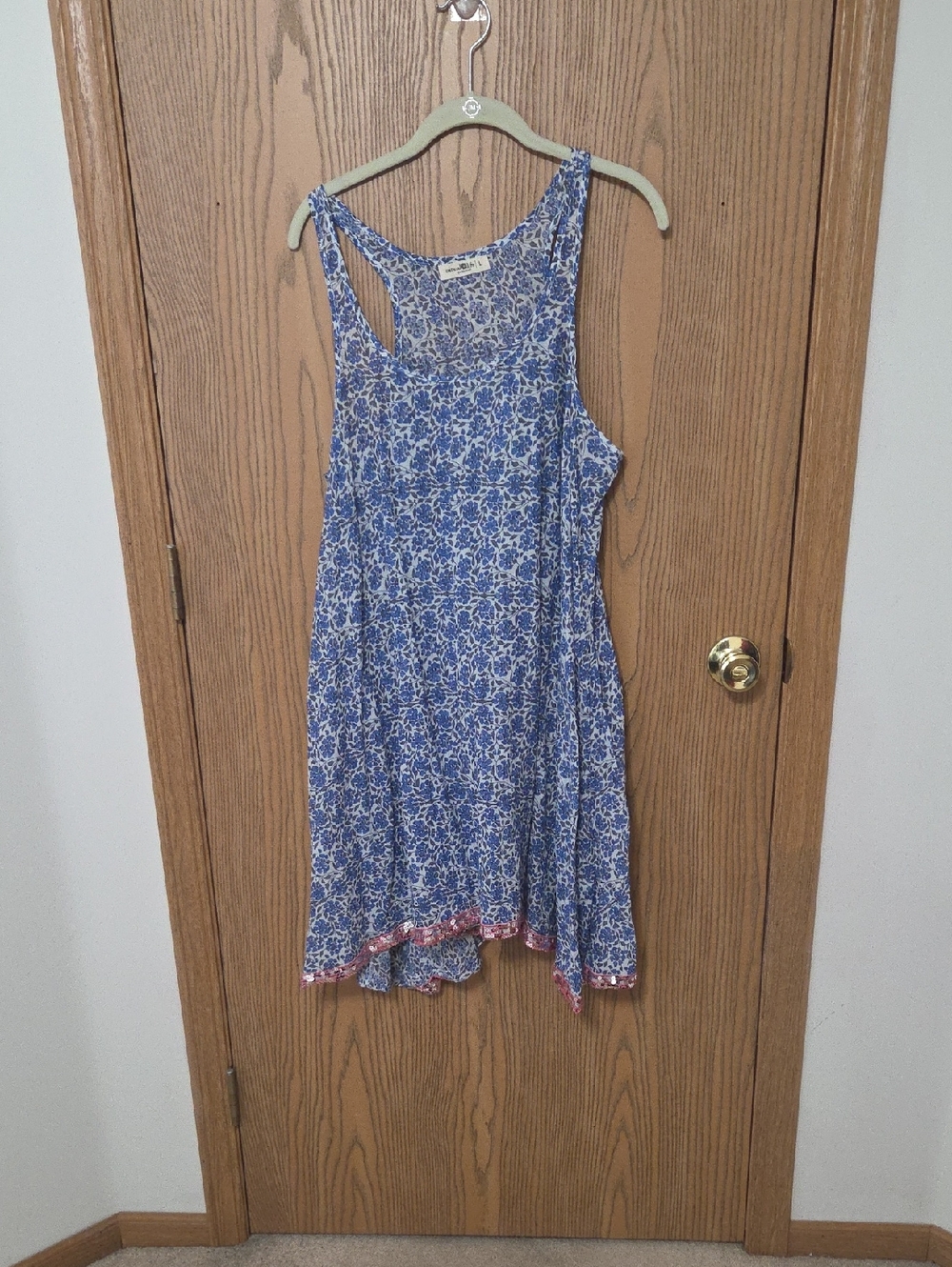 Natural Life Scoop Neck Floral Tank Dress Above The Knee sparkle sequin Sz Large